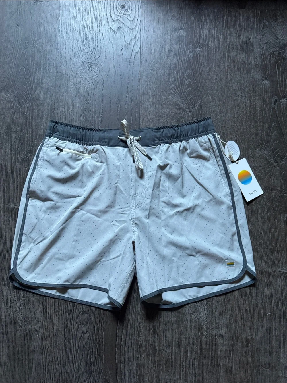Brand New -Light Gray Men's Athletic Shorts with Dark Gray Trim